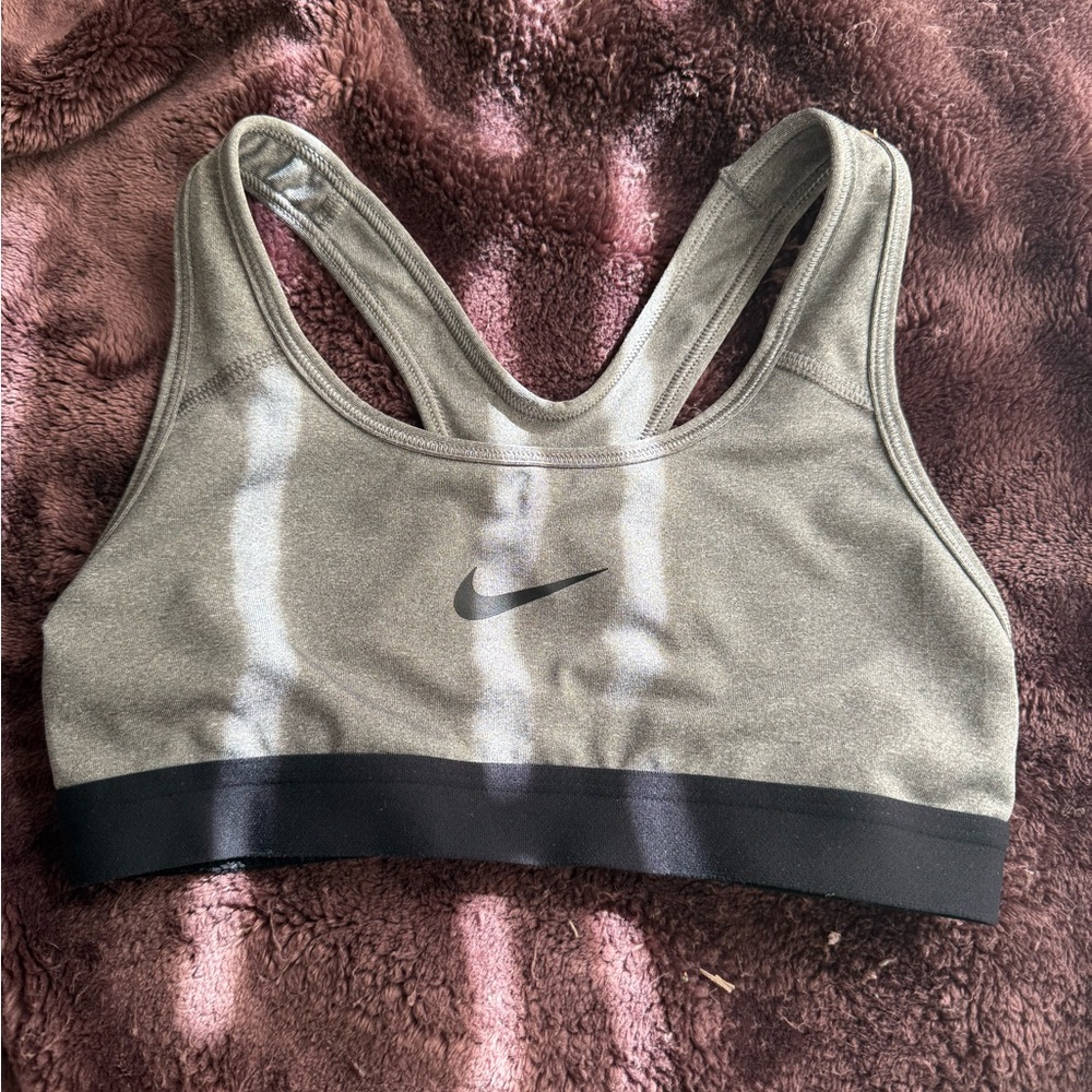 Nike Women's Gray and Black Sports Bra
